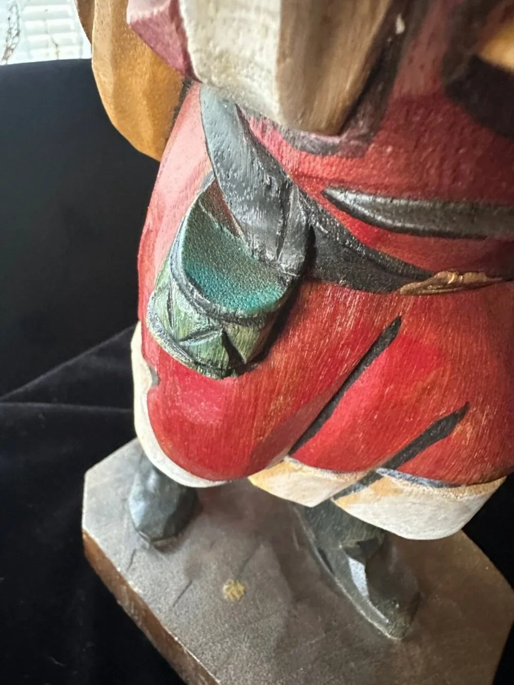 Rustic Vintage Hand Carved Wooden Old World Santa Claus Figurine Folk Art